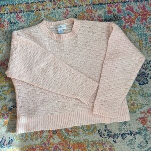 Vintage Wool Blend Light Pink Crew Neck Sweater